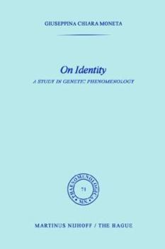 Paperback On Identity: A Study in Genetic Phenomenology Book