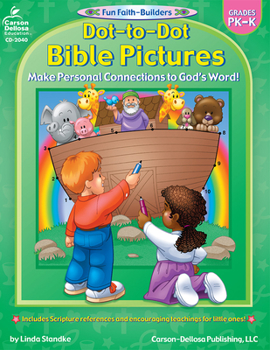 Paperback Dot-To-Dot Bible Pictures: Grades Pk-K Book