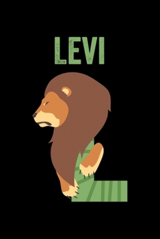 Paperback Levi: Journal (Diary, Notebook) Personalized Custom Name Alphabet Lion Birthday Gift for Boys Book