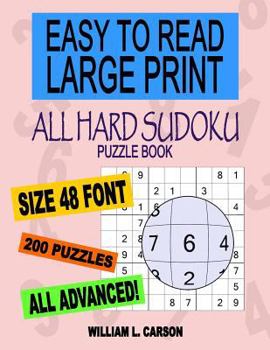 Paperback All Hard Sudoku: Easy To Read Large Print Book