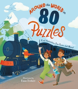 Paperback Around the World in 80 Puzzles: Cool Activities, Fun Facts, and More! Book