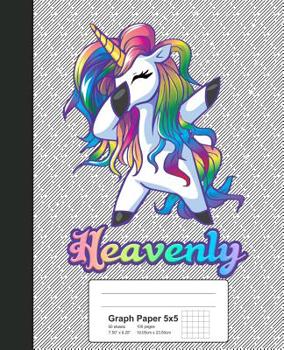 Paperback Graph Paper 5x5: HEAVENLY Unicorn Rainbow Notebook Book