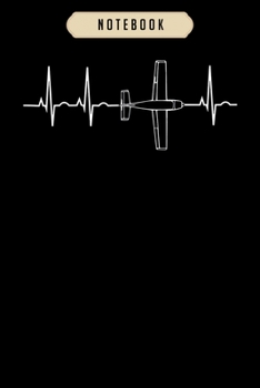 Notebook: Airplane pilo pilot heartbeat flying gift  Notebook|6x9(100 pages)Blank Lined Paperback Journal For Student, kids, women, girls, boys, men, birthday gifts|Pilot gifts notebook