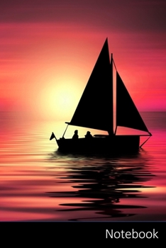 Paperback Notebook: サンセット、海、ヨット、ボーӠ Book