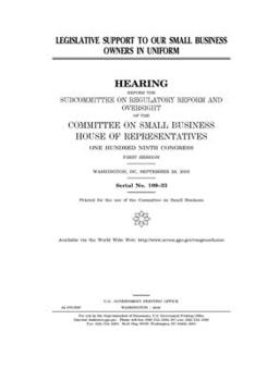 Paperback Legislative support to our small business owners in uniform Book