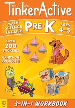 Paperback Tinkeractive Pre-K 3-In-1 Workbook: Math, Science, English Language Arts Book