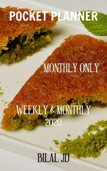 Pocket Planner Monthly Only: Weekly Monthly Planner 2020: 2020 Calendar: Jan 1st - Dec 31