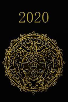 2020: Calendario e Agenda settimanale 2020 + calendario mensile + 20 pagine Indirizzi +20 pagine foderate +20 pagine Blanco per schizzi - Mandala Tartaruga Nero Oro