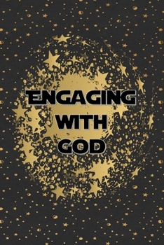 Engaging With God: Travel Size 2-Way Dialog Journal Diary Notebook for Creative Recording and Doodling Keepsake of Daily Time with God and Ascension, Black with Gold Stars and Galaxy Swirl
