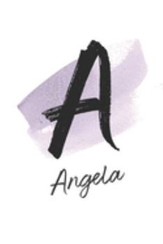 Angela: Stylish monogram personalized dot grid journal for women & girls to write in. Features YOUR name.
