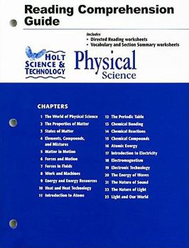 Paperback Holt Science & Technology Physical Science Reading Comprehension Guide Book