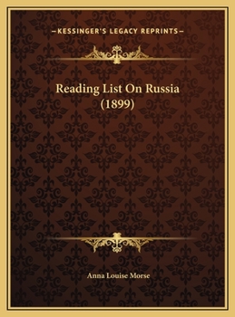 Hardcover Reading List On Russia (1899) Book