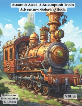 Paperback Steam & Steel: A Steampunk Train Adventure Coloring Book: Volumn 3 Book