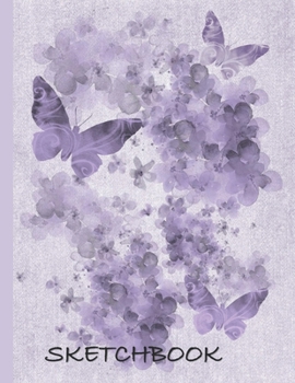 Sketchbook: Beautiful Purple Hyrrangea and Butterfly Sketchbook: Perfect for any Adult or Child who loves to draw. 100+ pages of 8.5'x11" Blank Paper for drawing, doodling or sketching