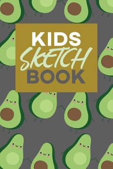 Kids Sketch Book : Kawaii Cute Avocado Vegan Food Pattern