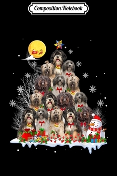 Paperback Composition Notebook: Tibetan Terrier Dog Reindeer Pine Christmas 2019 Journal/Notebook Blank Lined Ruled 6x9 100 Pages Book