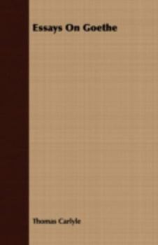 Paperback Essays On Goethe Book