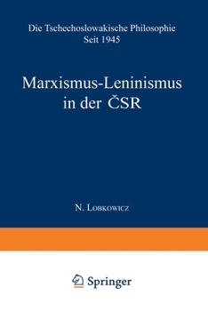 Paperback Marxismus-Leninismus in der ČSR: Die Tschechoslowakische Philosophie seit 1945 [German] Book