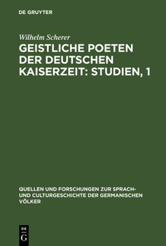 Hardcover Geistliche Poeten der deutschen Kaiserzeit: Studien, 1 [German] Book