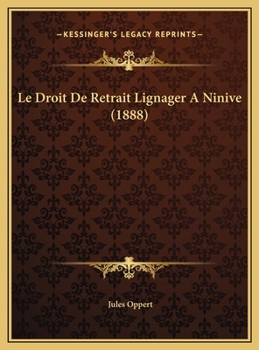 Le Droit De Retrait Lignager A Ninive