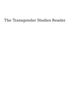 Hardcover The Transgender Studies Reader Book