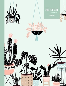 Sketch  110 Pages: Cactus Sketchbook for Kids, Teen and College Students | Succulent Llama Pattern