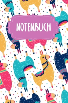 Notenbuch: Notenheft für Schüler und Studenten | Halte deinen Fortschritt im Auge | A5 | 120 Seiten | Motiv: Bunte Lamas (German Edition)