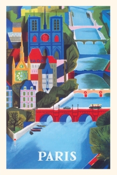 Paperback Vintage Journal Paris Travel Poster Book