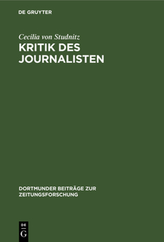 Hardcover Kritik des Journalisten [German] Book