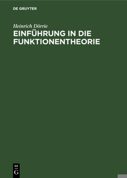 Hardcover Einführung in Die Funktionentheorie [German] Book