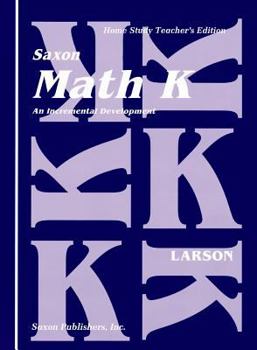 Spiral-bound Saxon Math K Home Study Teachers Manual First Edition Book