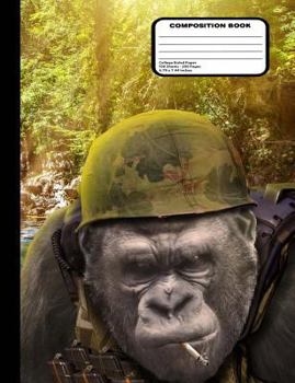 Paperback Gorilla Soldier Composition Notebook College Ruled College Ruled 200 Pages / 100 Sheets, 9-3/4" x 7-1/2" Book