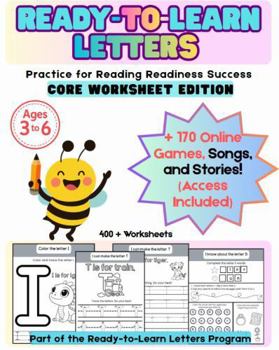 Paperback Ready-To-Learn Letters: Alphabet Workbook - Core Worksheet Edition: Practice for Reading Readiness Success Book