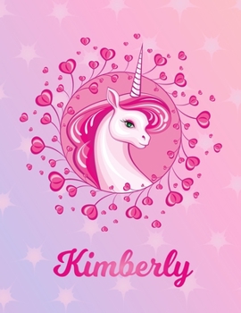 Kimberly: Unicorn Large Blank Primary Sketchbook Paper | Pink Purple Magical Horse Personalized Letter K Initial Custom First Name Cover | Drawing ... | Art Sketch Book| Create & Learn to Draw