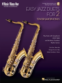 Paperback Easy Jazz Duets for 2 and Rhythm Section: Music Minus One Tenor Sax (Bk/Online Audio) Book