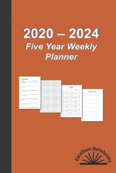 2020 - 2024 Five Year Planner: Weekly for builders, engineers & designers with 5x5 graph page after each month (Orange)