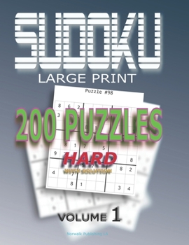 Paperback Sudoku Puzzles Hard: 200 Sudoku Hard, Volume 1 With Solution [Large Print] Book