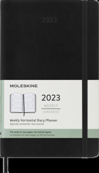Calendar Moleskine 2023 Weekly Horizontal Planner, 12m, Large, Black, Hard Cover (5 X 8.25) Book