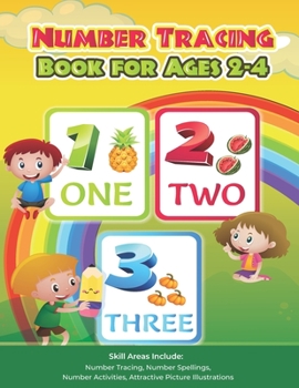 Paperback Number Tracing Book For Ages 2-4: In Black And White Book