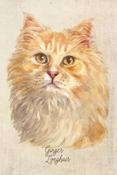 Paperback Ginger Longhair Cat Portrait Notebook: Blank Dot Grid Journal for Cat Lovers, Cat Mom, Cat Dad and Pet Owners - 6x9 - 5MM Dot Grid Pages Book