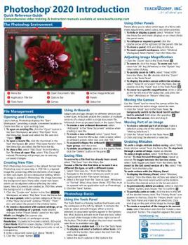 Photoshop 2020 Introductory Quick Reference Training Guide Laminated Chate Sheet Training Guide