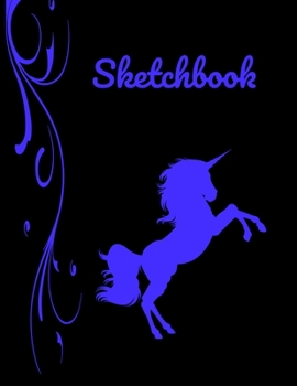 Paperback Sketchbook: Cute Unicorn Sketchbook for Kids and Adults with 110 pages of 8.5 x 11" Blank White Paper for Drawing, Doodling or Lea Book