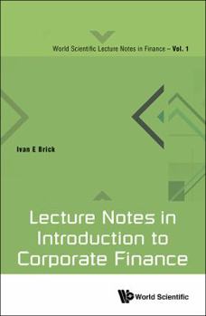 Hardcover Lecture Notes in Introduction to Corporate Finance Book