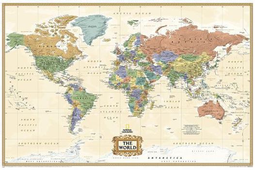 Unbound National Geographic World Wall Map - Explorer Executive (Poster Size: 36 X 24 In) Book