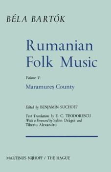 Paperback Rumanian Folk Music: Maramure? County Book