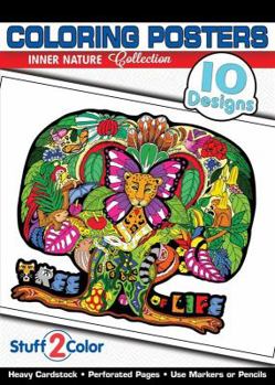 Paperback Inner Nature - Premium Coloring Poster Tablet (10 Designs) Book