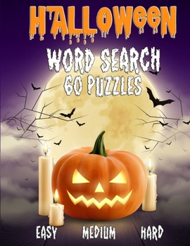 Paperback Halloween Word Search: Large Print Holiday Book With 60 Puzzles [Large Print] Book