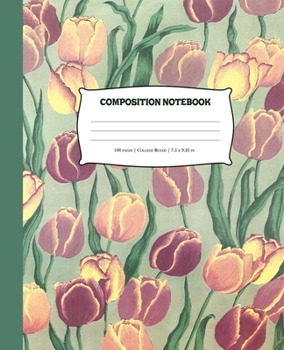 Composition Notebook: Cute Flower with Blank Line College Ruled Journal | Lined Book for School, College and Home