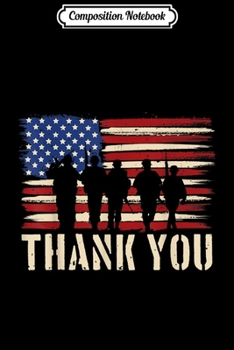 Paperback Composition Notebook: American Flag - Thank you Veterans Journal/Notebook Blank Lined Ruled 6x9 100 Pages Book
