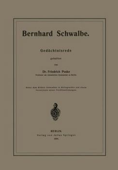 Paperback Bernhard Schwalbe. Gedächtnisrede [German] Book